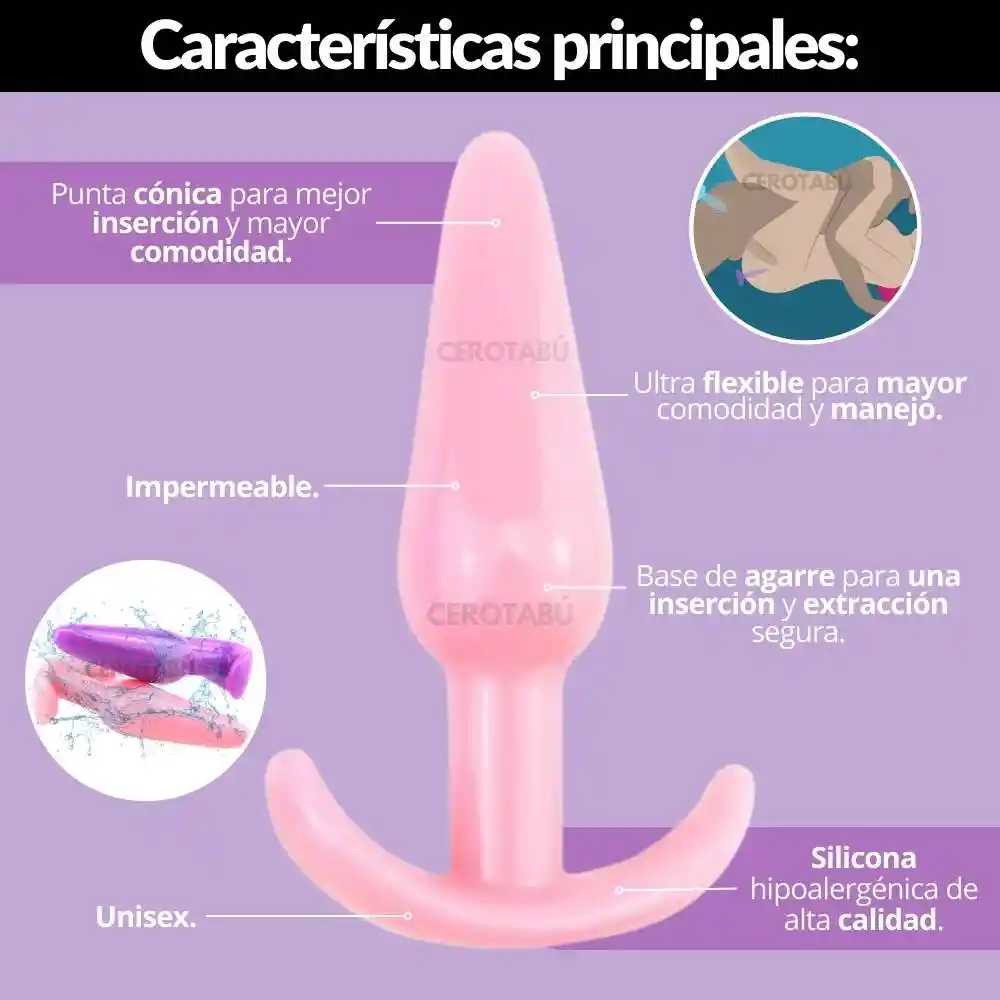 Iniciador Plug Anal Cuenta De Silicona Flexible