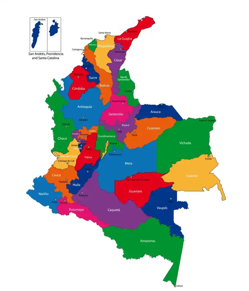 Plantilla Mapa Político De Colombia