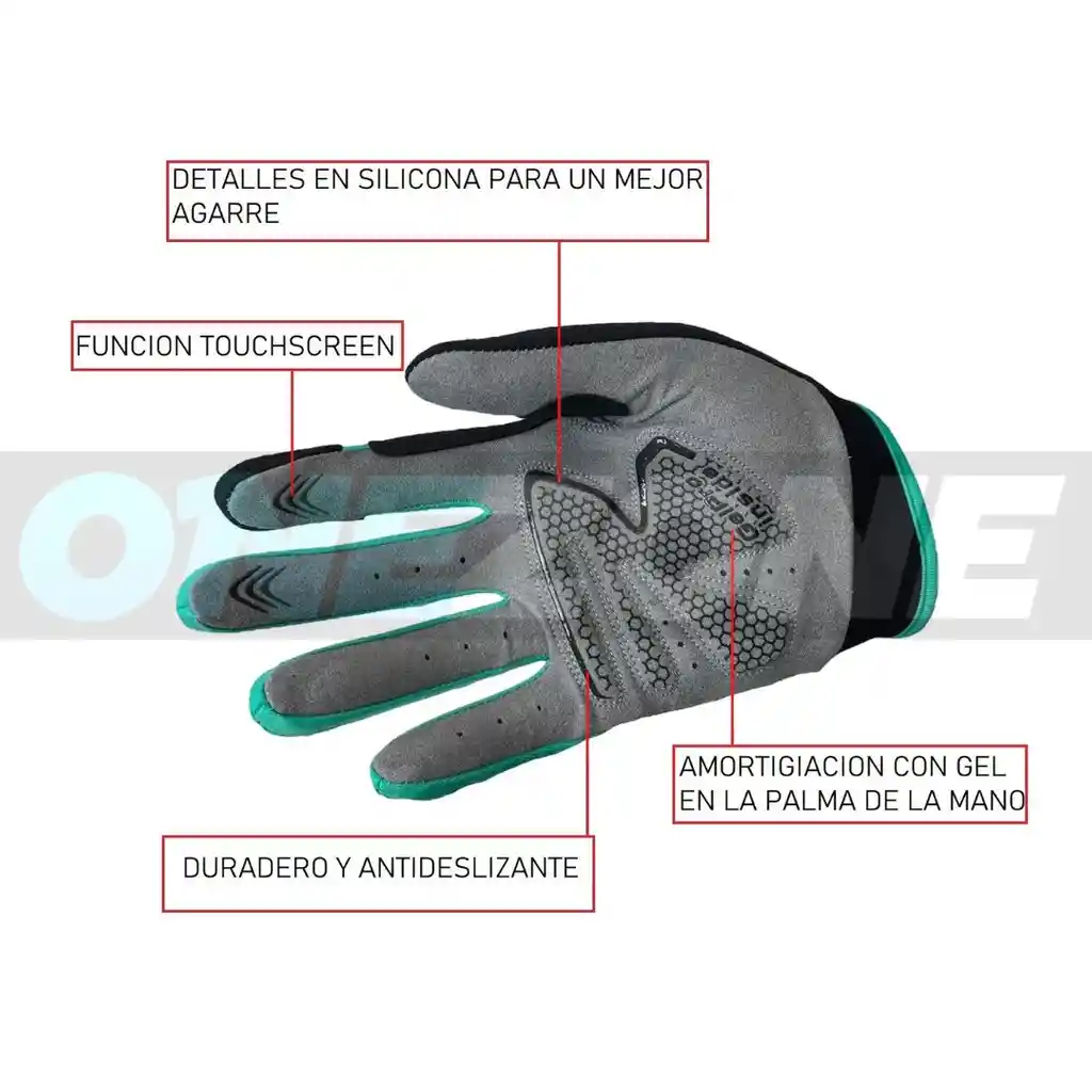 Guantes Ciclismo Miyagi, Training, Deportivo-m058788/ Turquesa-talla: S