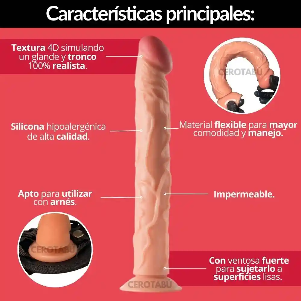 Dildo Consolador Gigante Xxl Pene Realista Juguete Sexual