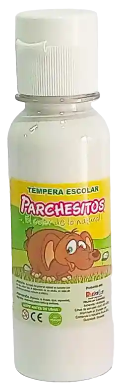 Tempera Escolar Blanca Parchesitos 120cc