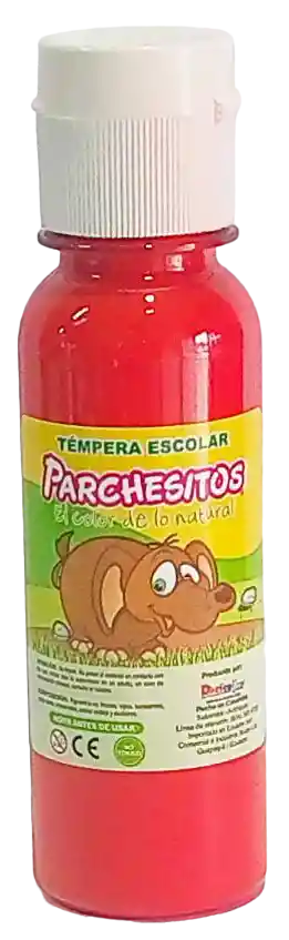 Tempera Escolar Roja Parchesitos 120cc