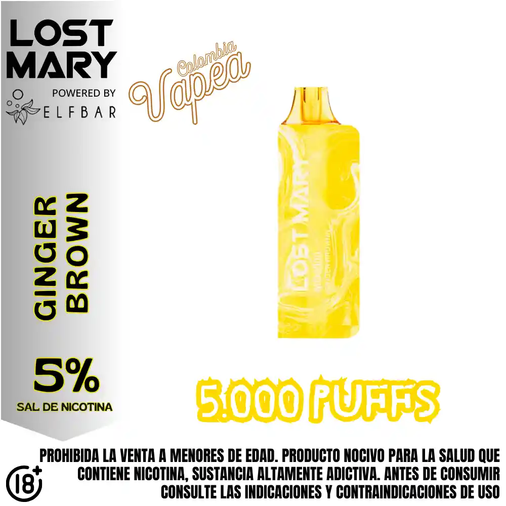 Vape Lost Mary Ginger Brownn 5000 Puffs 5%