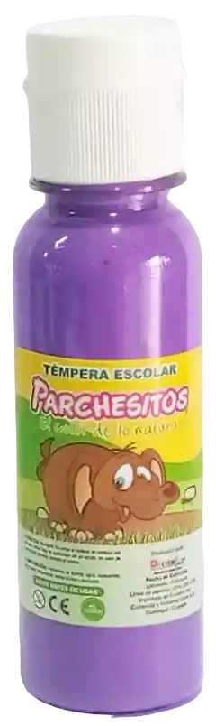 Tempera Escolar Morada Parchesitos 120cc