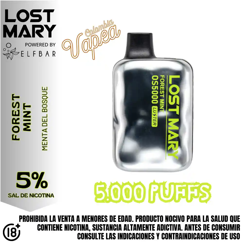 Vape Lost Mary Forest Mint 5000 Puffs 5%