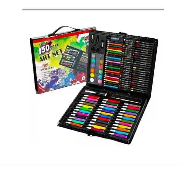 Set Arte Niños Maleta 150 Piezas Crayon Acuarela Plumon