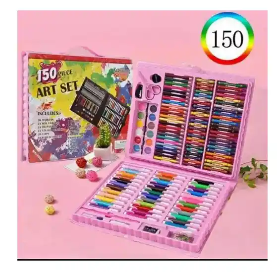 Set Arte Niños Maleta 150 Piezas Crayon Acuarela Plumon