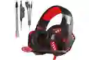 Audífonos Diademas Gamer Kotion G2000 Negro Y Rojo Con Luz Led