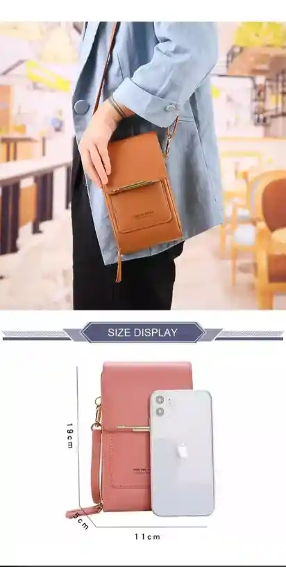 Bolso Billetera Porta Celular Manos Libres Cartera