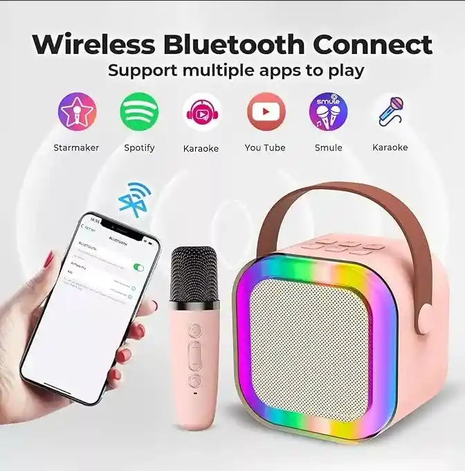 Kit Parlante Y Micrófono Karaoke Para Niños Bluetooth K12