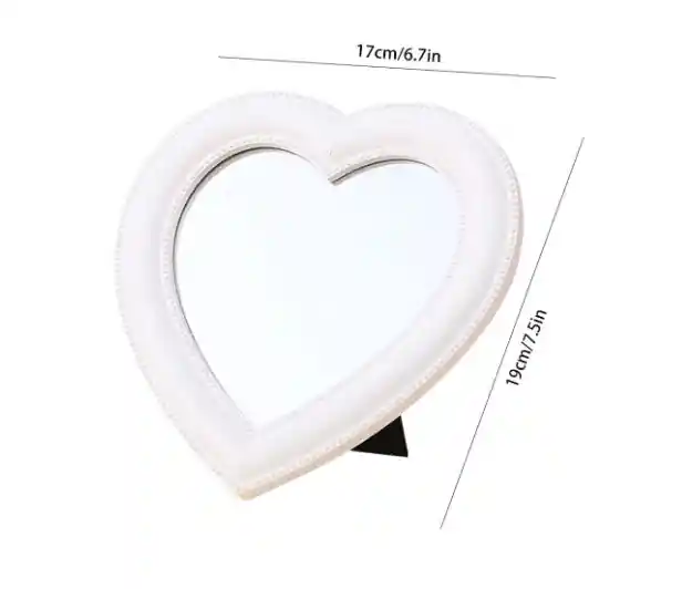 Espejo Para Maquillaje O Decoracion En Forma De Corazon Blanco