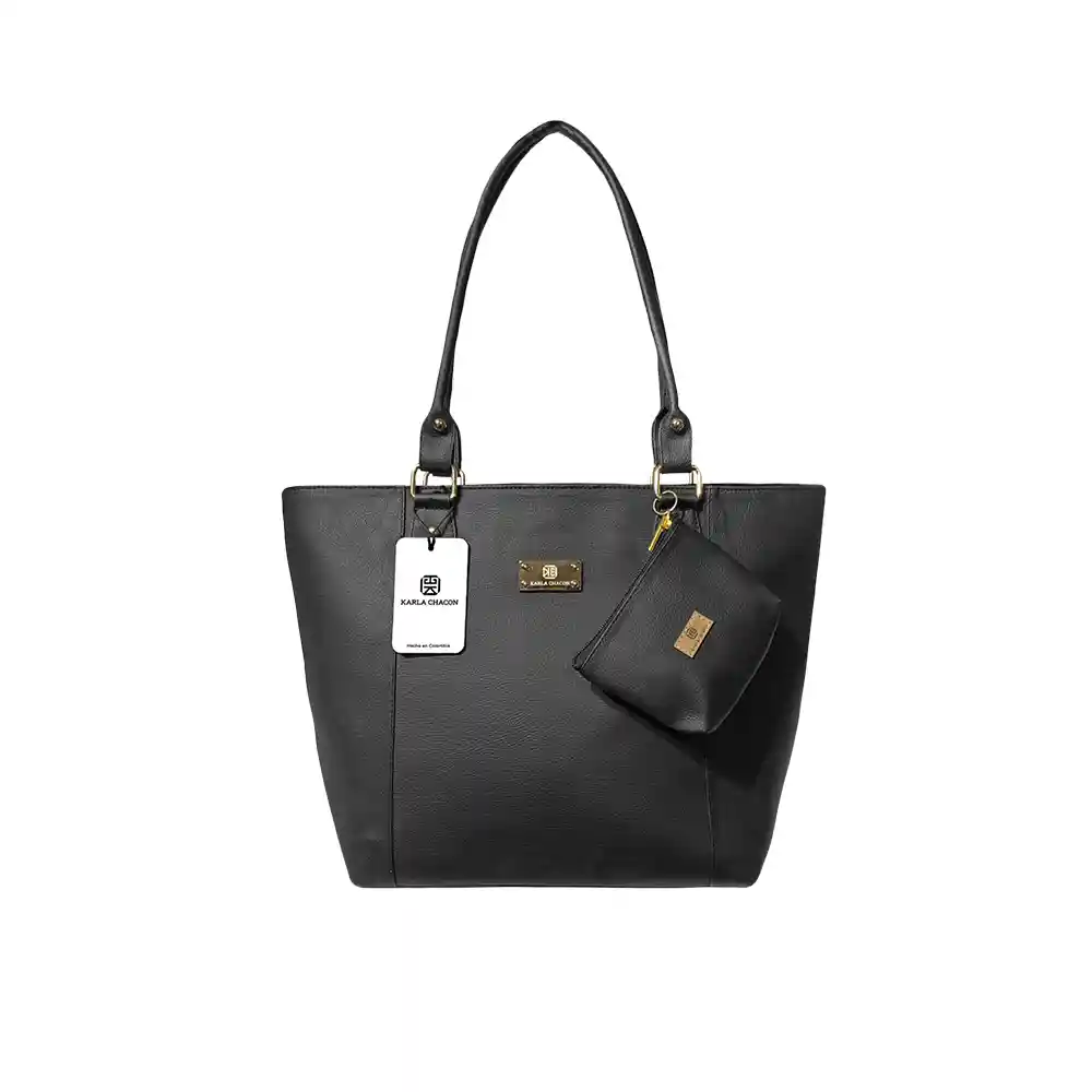 Bolso De Hombro Shopping Y Monedero Mila Negro