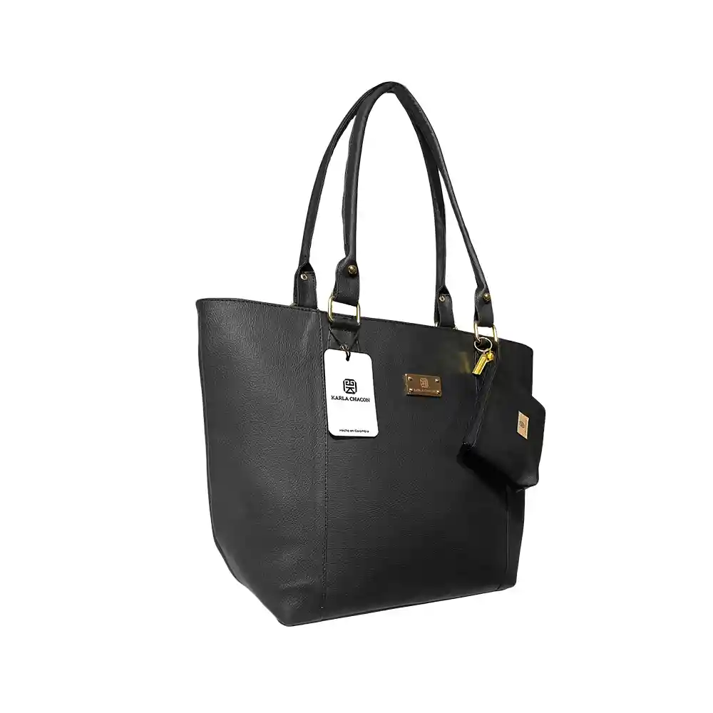 Bolso De Hombro Shopping Y Monedero Mila Negro