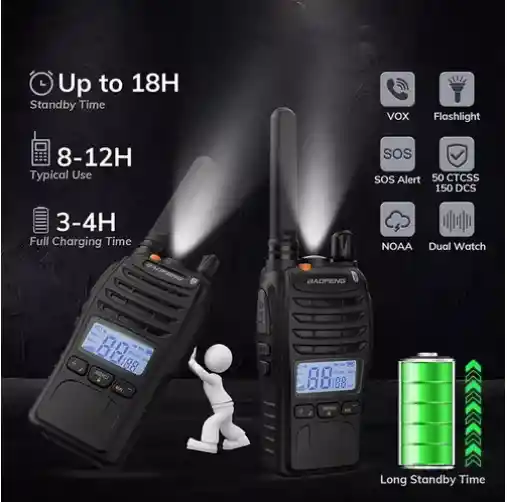 3x Baofeng E88 Walkie Talkies De Largo Alcance + Auriculares