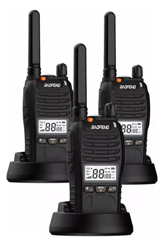 3x Baofeng E88 Walkie Talkies De Largo Alcance + Auriculares