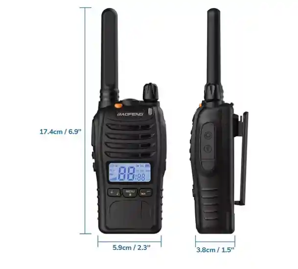 3x Baofeng E88 Walkie Talkies De Largo Alcance + Auriculares