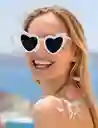 Gafas Blancas En Forma De Corazon Para Fiestas X4 Und