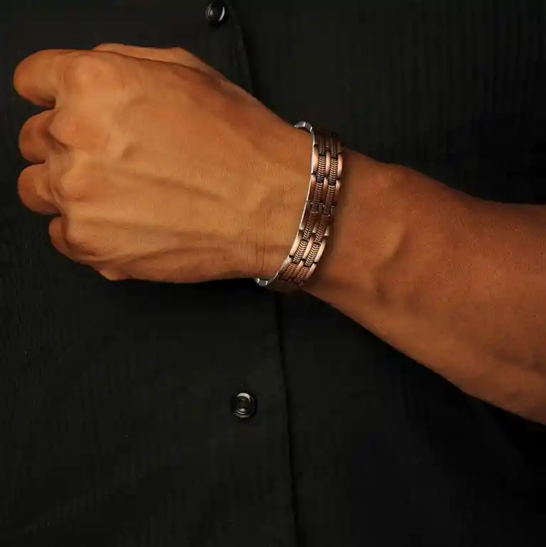 Pulsera Manilla Brazalete Magnético En Cobre Hombre Mejora Salud Y Energía