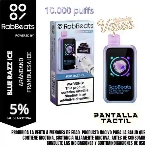 Vape Rabbeats Blue Razz Ice 10000 Puffs 5%