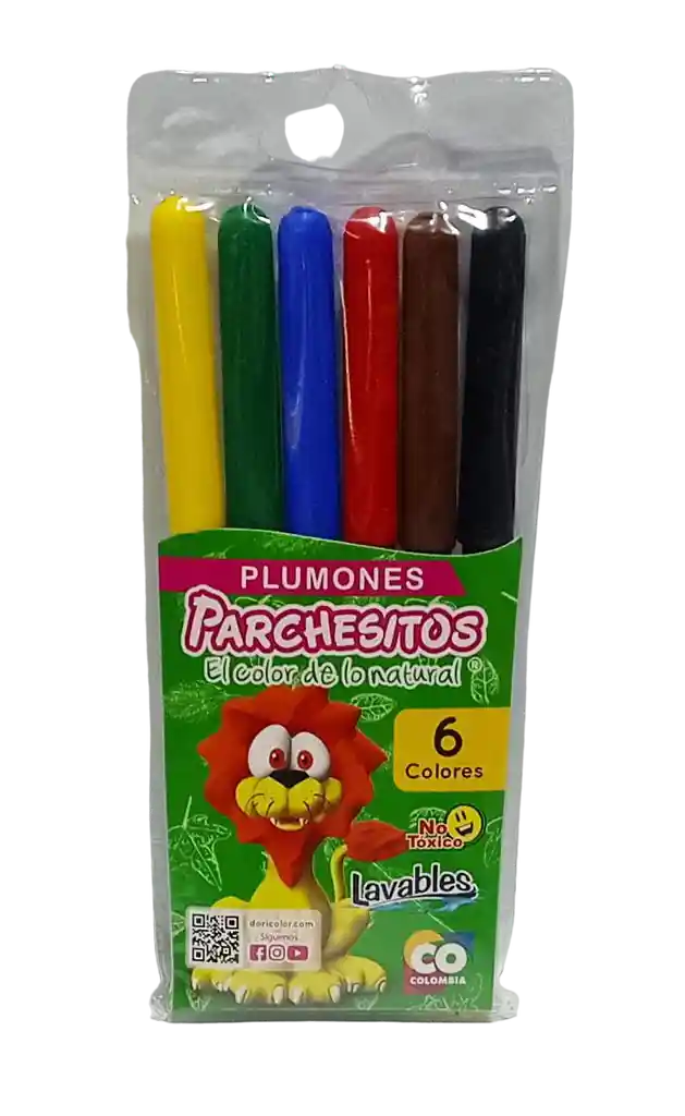 Plumones Marcadores Parchesitos Estuche X 6und