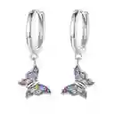 Aretes Aros Para Mujer Mariposa Fabricados En Plata 925