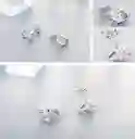 Aretes Corazón Cristal Rosado Para Mujer En Plata 925