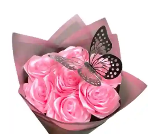 Rosas Eternas Rosadas En Bouquet