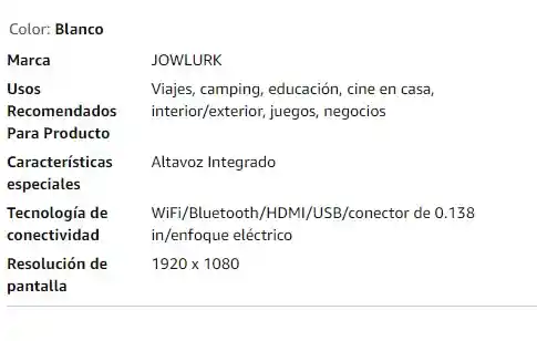 Mini Proyector 4k Con Wifi Y Bluetooth