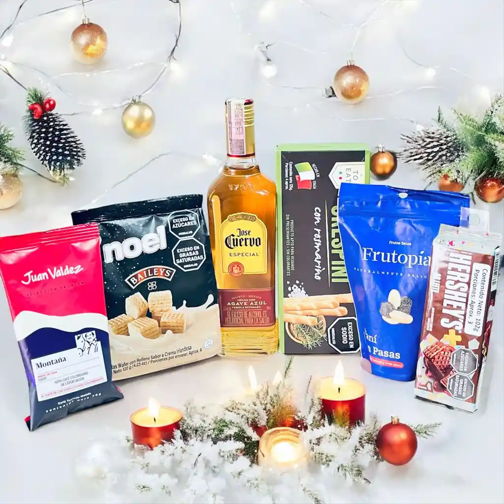 Ancheta Premium Navidad Noche De Estrellas Con Tequila Jose Cuervo - Regalo De Aguinaldos - Feliz Año Nuevo - Ref 13