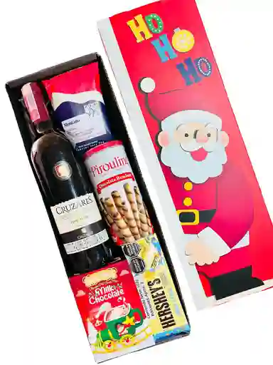 Ancheta Premium Tesoro De Navidad Con Vino Y Café - Regalo De Aguinaldos - Feliz Año Nuevo - Ref 15