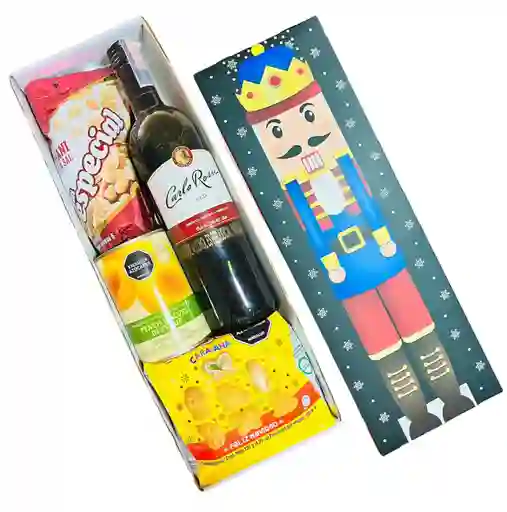 Ancheta De Navidad Regalo Estrella De Esperanza Con Vino - Regalo De Aguinaldos - Feliz Año Nuevo - Ancheta De Navidad - Ref 17