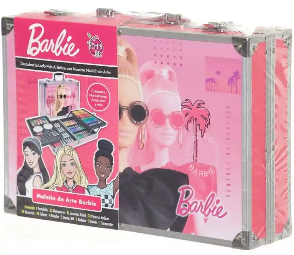 Set De Arte Profesional 145 Piezas Tipo Maleta Niñas Barbie