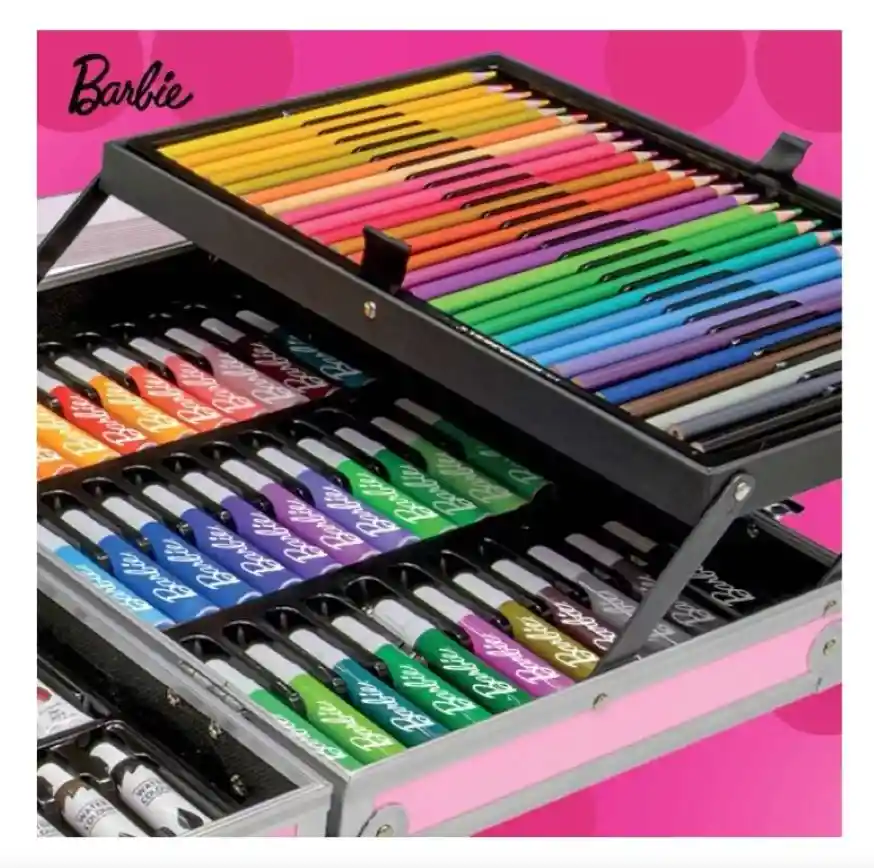 Set De Arte Profesional 145 Piezas Tipo Maleta Niñas Barbie