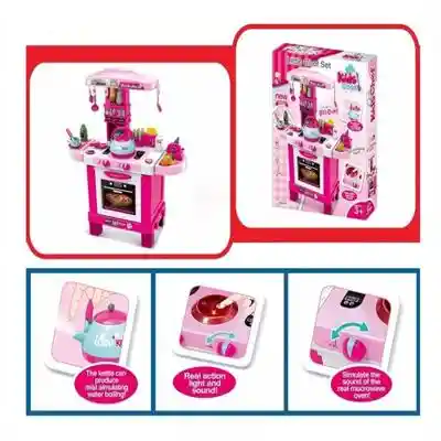 Set Cocina De Juguete Infantil Vapor Agua Sonidos Y Luz