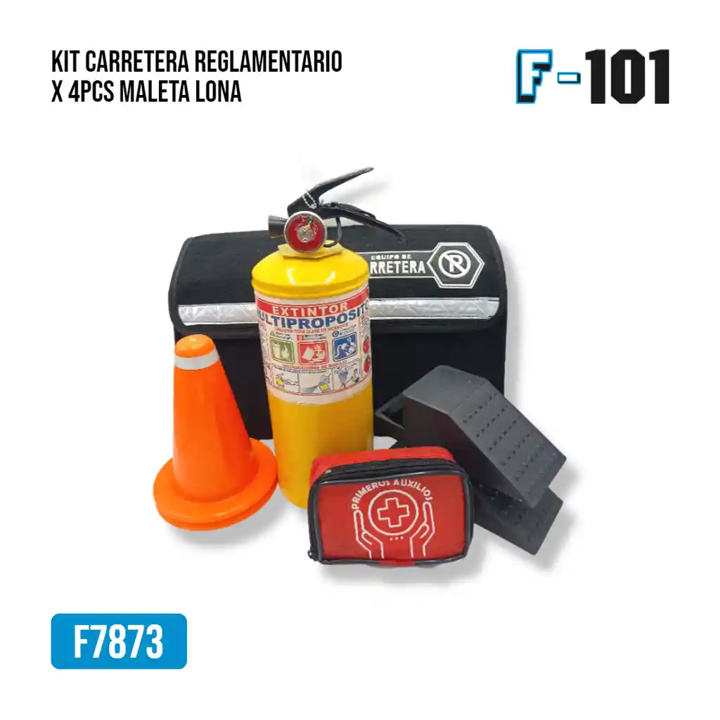 Kit Carretera Reglamentario X 4pcs Maleta De Lona