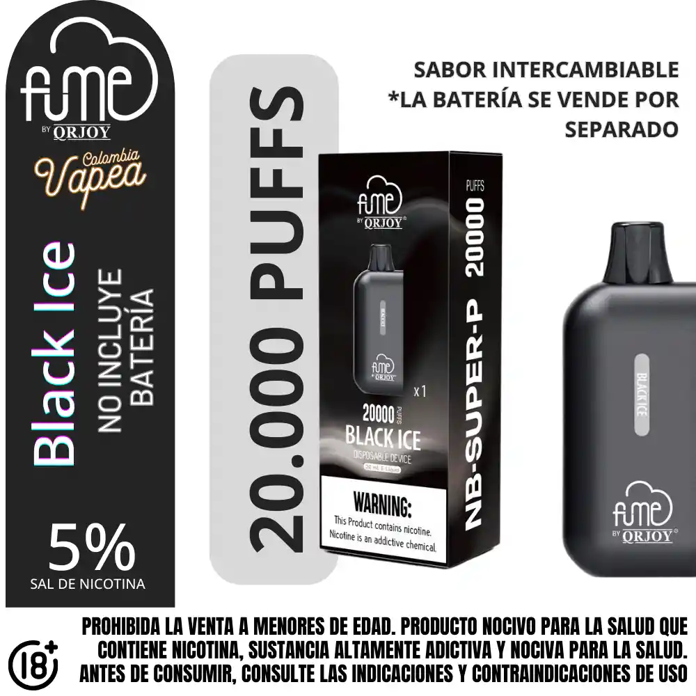 Pod Fume Black Ice 20000 Puffs 5%