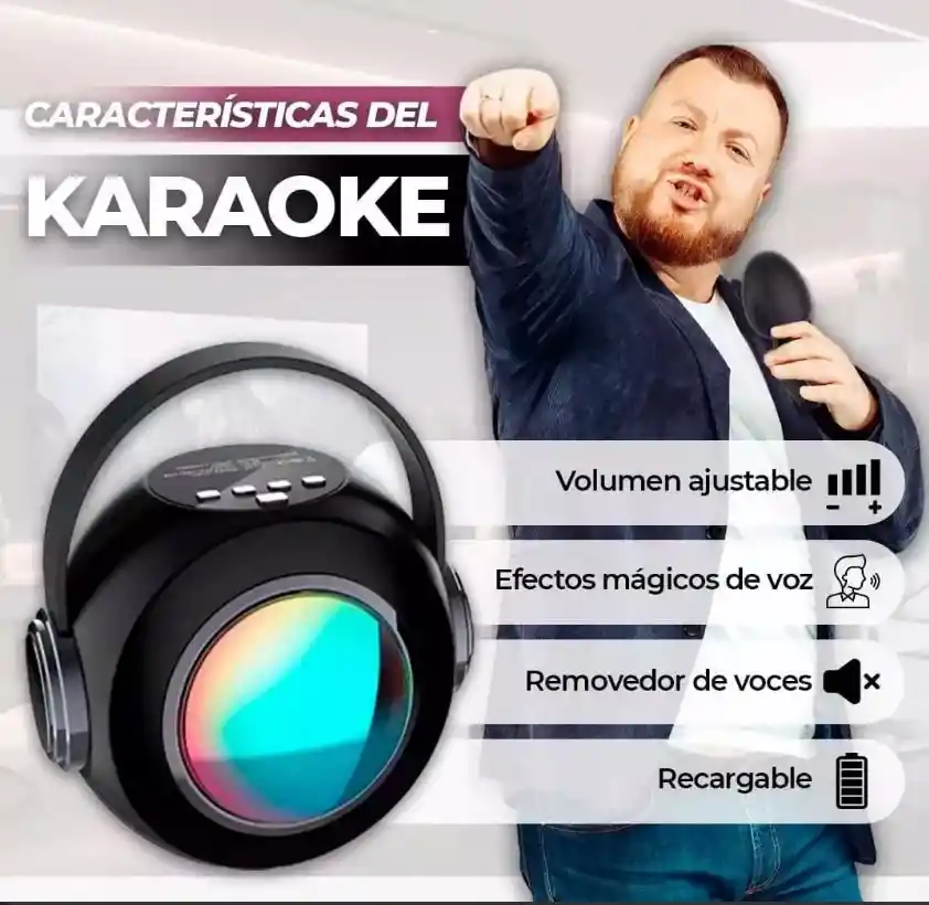 Kit Parlante Karaoke + Micrófono Bluetooth Para Niños Ls-t6