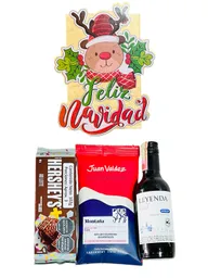 Ancheta De Navidad Regalo Deliacias Para El Alma Con Vino, Café Y Galletas - Regalo De Aguinaldos - Feliz Año Nuevo - Ancheta De Navidad - Ref 18