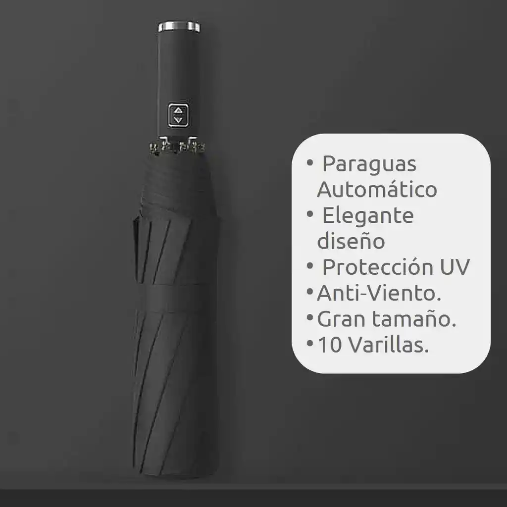 Sombrilla Grande Paraguas Automático Filtro Uv De 10 Varillas