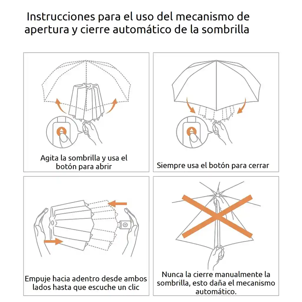 Sombrilla Grande Paraguas Automático Filtro Uv De 10 Varillas