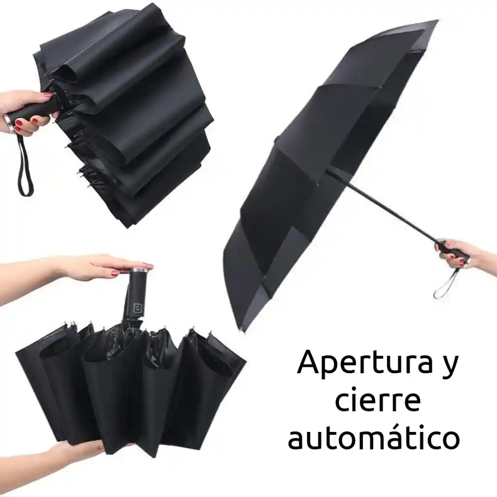 Sombrilla Grande Paraguas Automático Filtro Uv De 10 Varillas