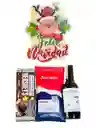 Ancheta De Navidad Regalo Deliacias Para El Alma Con Vino, Café Y Galletas - Regalo De Aguinaldos - Feliz Año Nuevo - Ancheta De Navidad - Ref 18