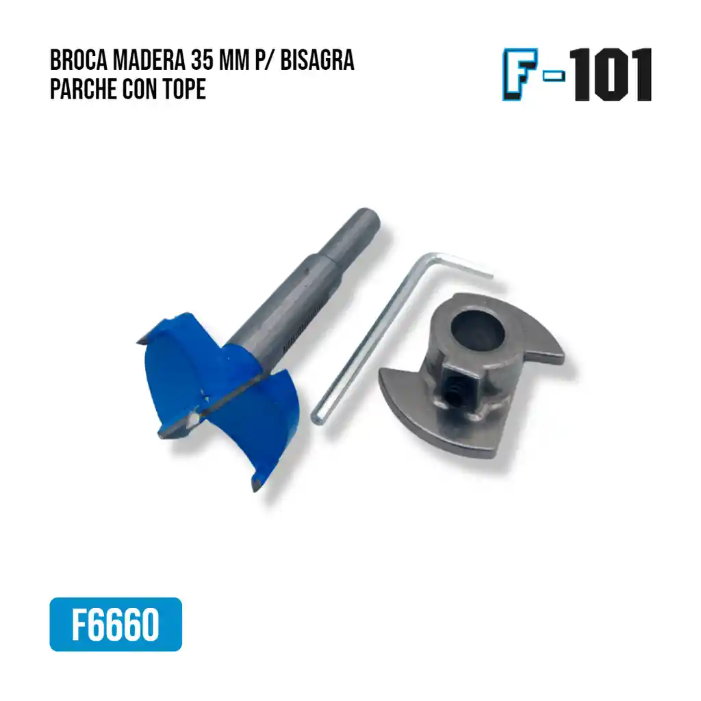Broca Madera 35 Mm Para Bisagra De Parche Con Tope