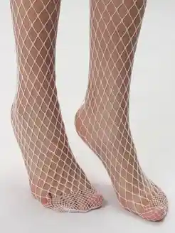 Medias Malla Red Pantimedias Mujer Sexy Lencería Distfraz Halloween Moda Gotica Blanca