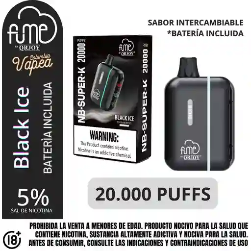 Dispositivo Pod Fume Black Ice 20000 Puffs 5%