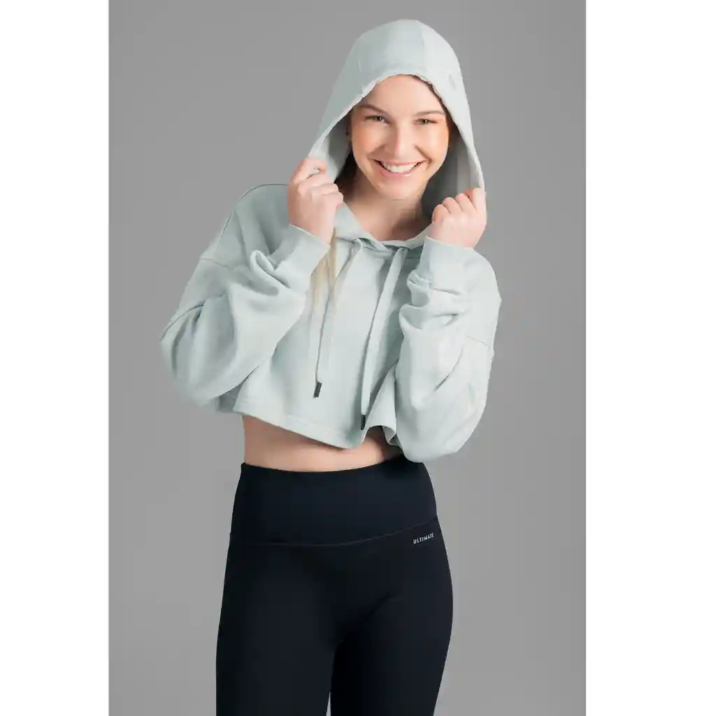 Ultimate Hoodie Crop Mujer Mint - Xs