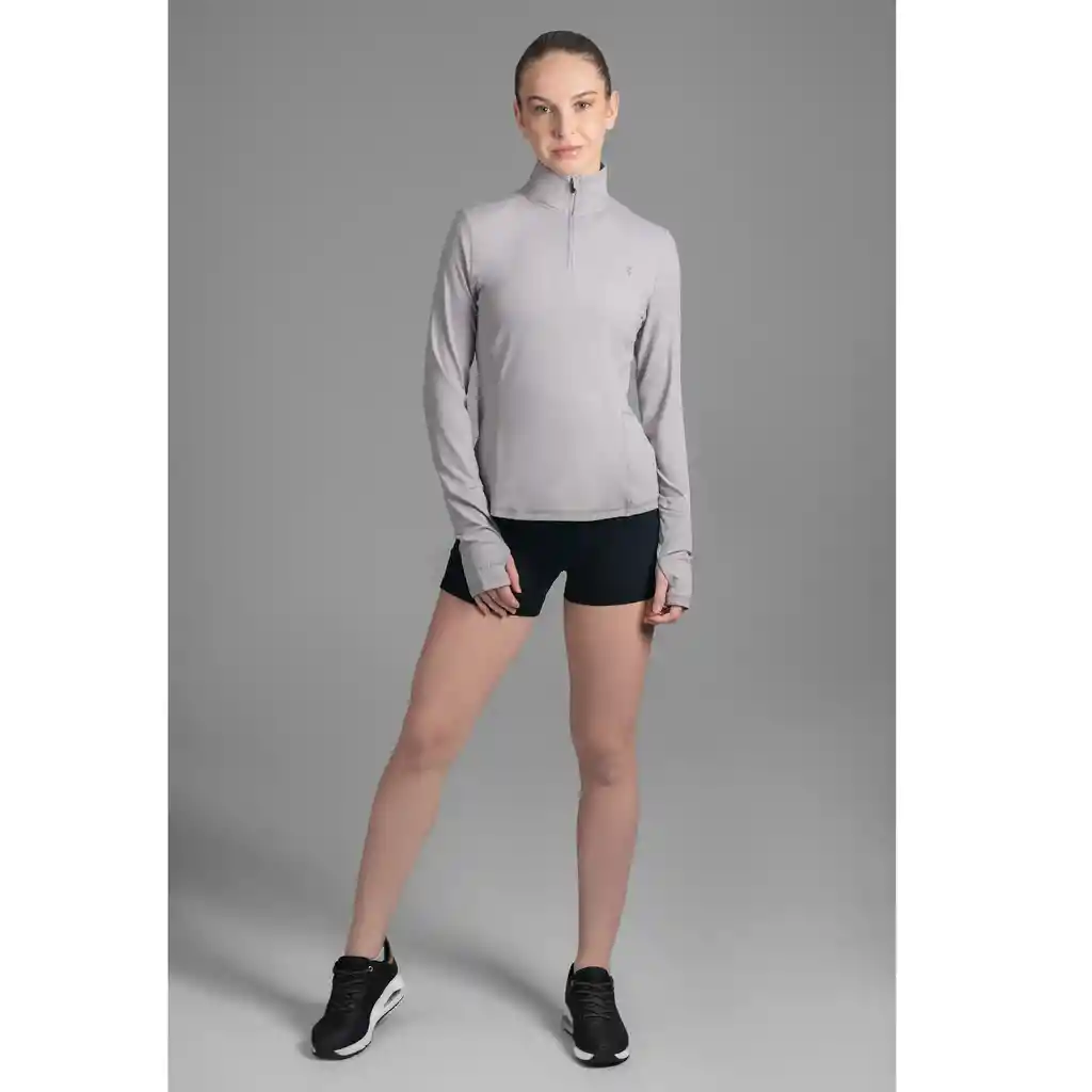 Ultimate Midi Zipper Sport Mujer Cool Gray - Xs