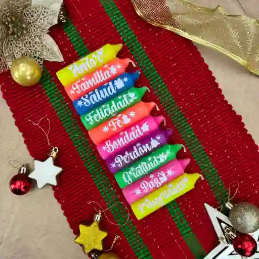 Velitas Pesebre Neon Referencia 5 X 10 Unidades