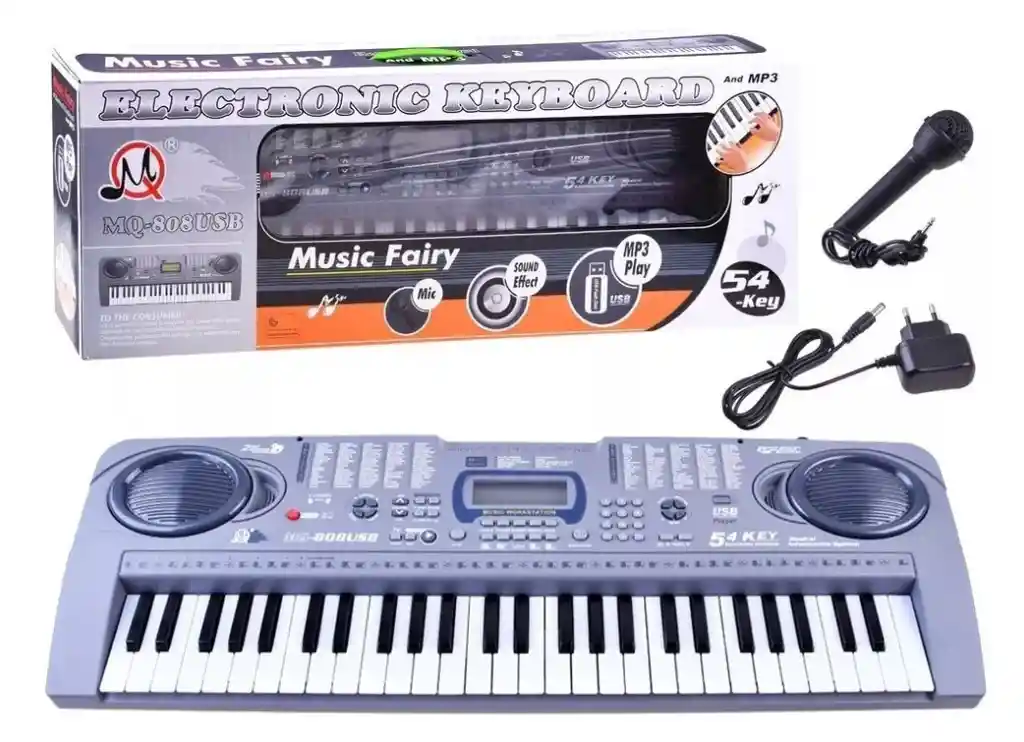 Organeta Piano Electronica Mp3 Usb 8 Demos Mq808 54 Teclas