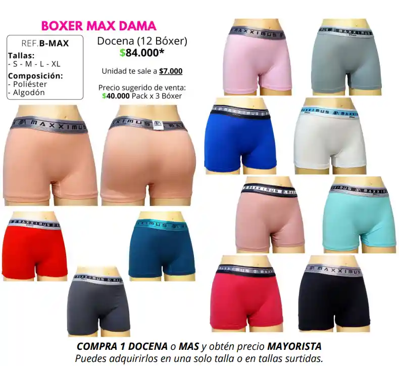 Boxer Dama Pack 3 M